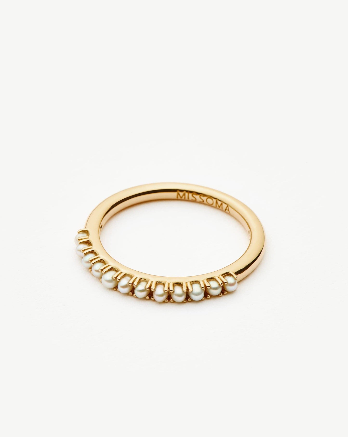 Fine Half Eternity Pearl Ring | 14k Solid Gold/Pearl Rings Missoma 