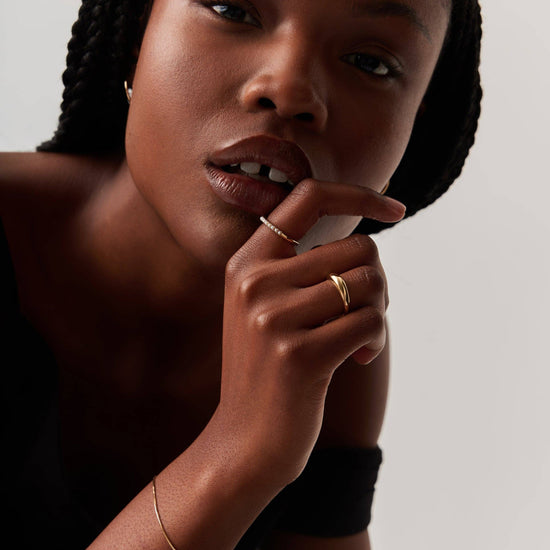 Fine Half Eternity Pearl Ring | 14k Solid Gold/Pearl Rings Missoma 