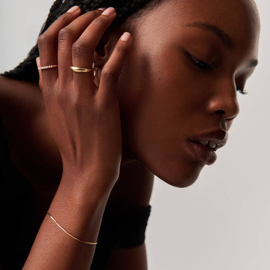 Fine Half Eternity Pearl Ring | 14k Solid Gold/Pearl Rings Missoma 