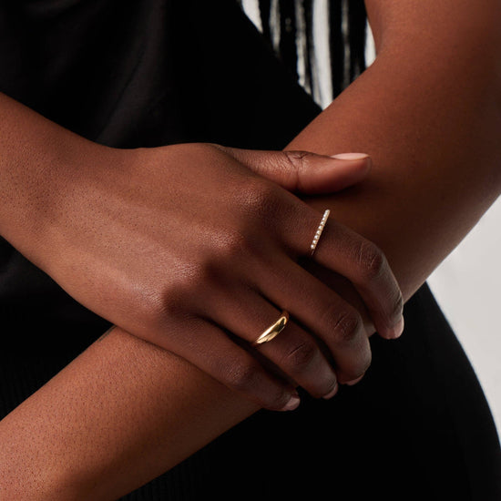 Fine Half Eternity Pearl Ring | 14k Solid Gold/Pearl Rings Missoma 