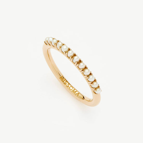 Fine Half Eternity Pearl Ring | 14k Solid Gold/Pearl Rings Missoma 
