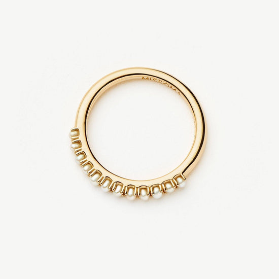 Fine Half Eternity Pearl Ring | 14k Solid Gold/Pearl Rings Missoma 