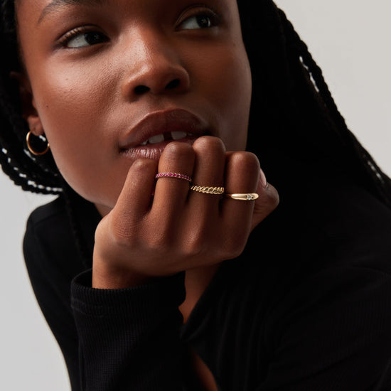 Fine Half Eternity Ruby Ring | 14k Solid Gold/Ruby Rings Missoma 