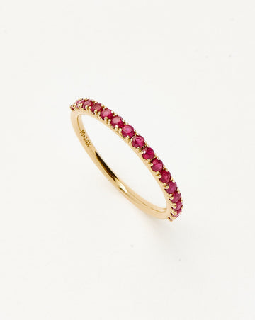 Fine Half Eternity Ruby Ring | 14k Solid Gold/Ruby Rings Missoma 