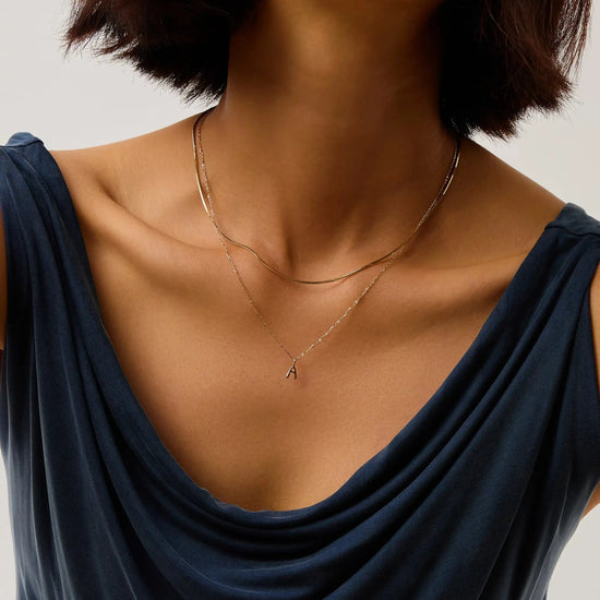 Fine Initial Mini Pendant Necklace - A | 14k Solid Gold Necklaces Missoma 