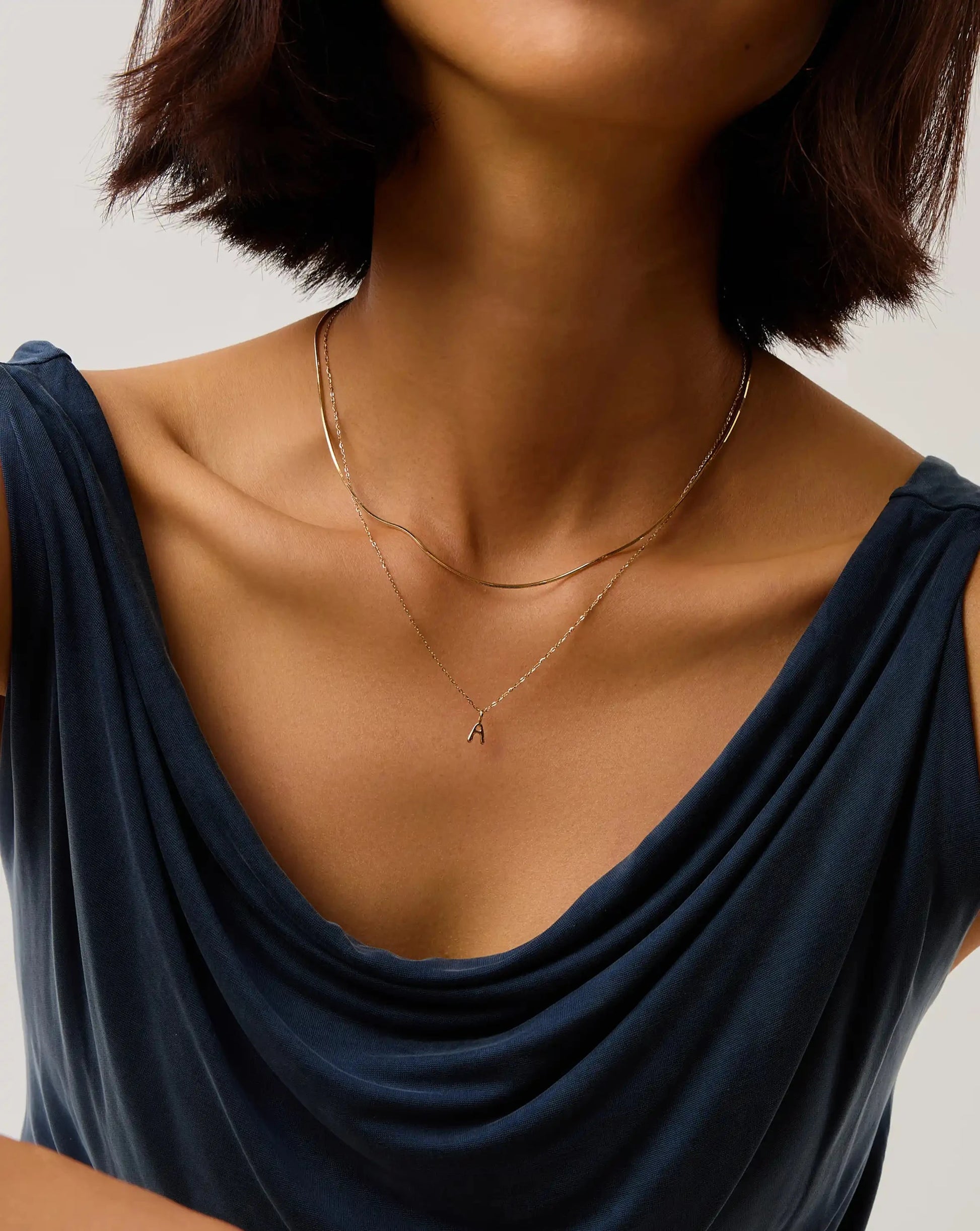 Fine Initial Mini Pendant Necklace - A | 14k Solid Gold Necklaces Missoma 