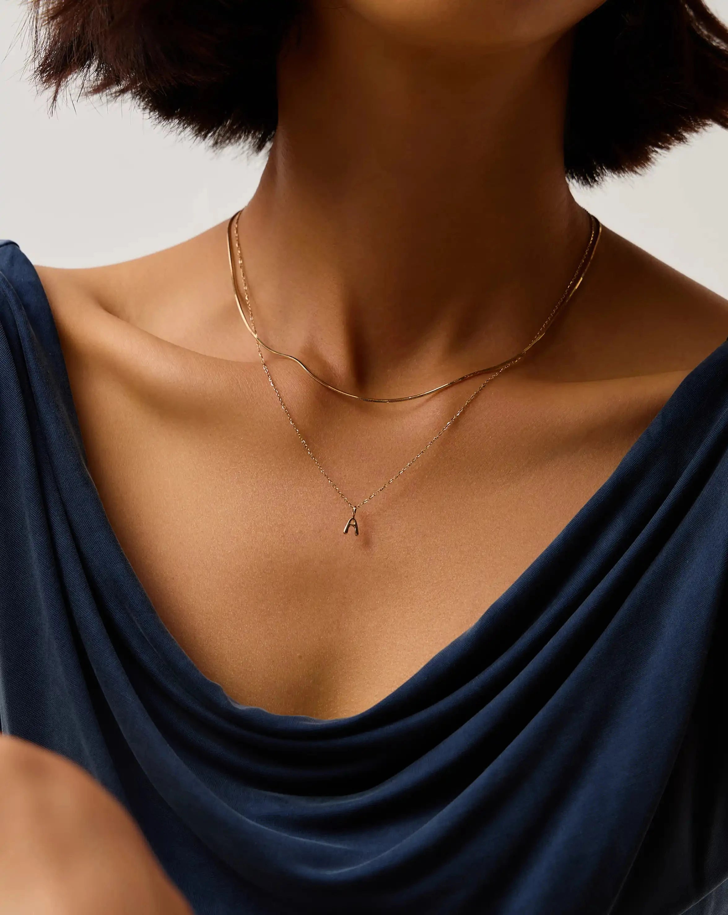 Fine Initial Mini Pendant Necklace - A | 14k Solid Gold Necklaces Missoma 