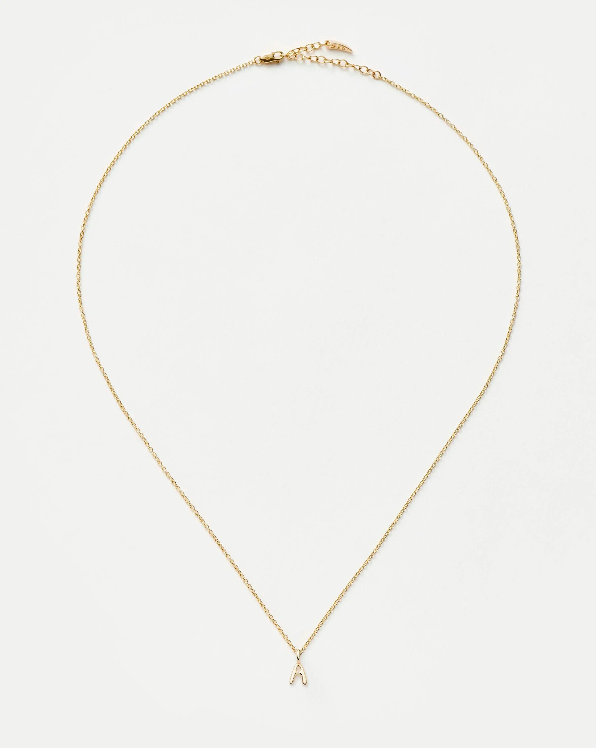 Fine Initial Mini Pendant Necklace - A | 14k Solid Gold Necklaces Missoma 
