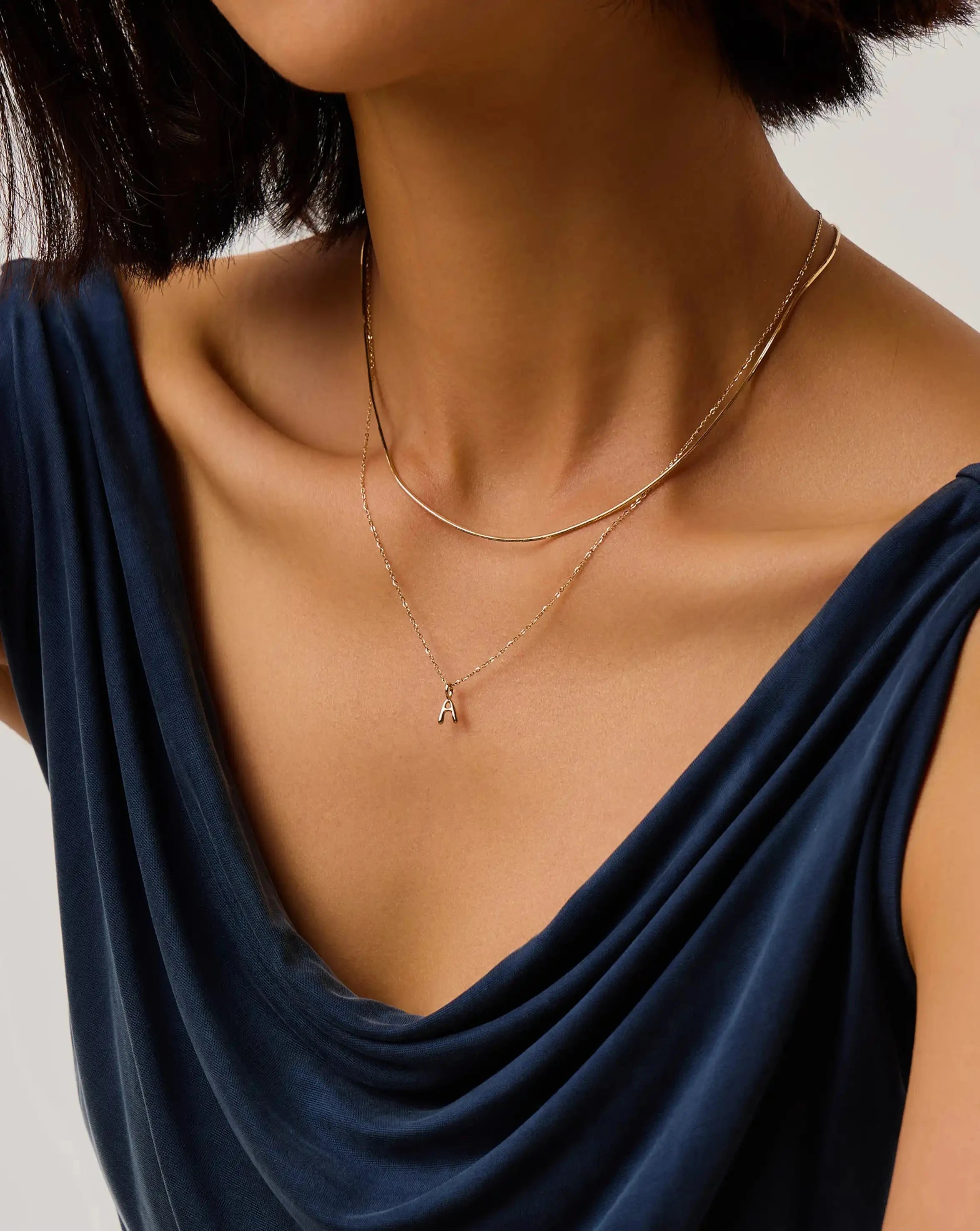 Fine Initial Mini Pendant Necklace - A | 14k Solid Gold Necklaces Missoma 