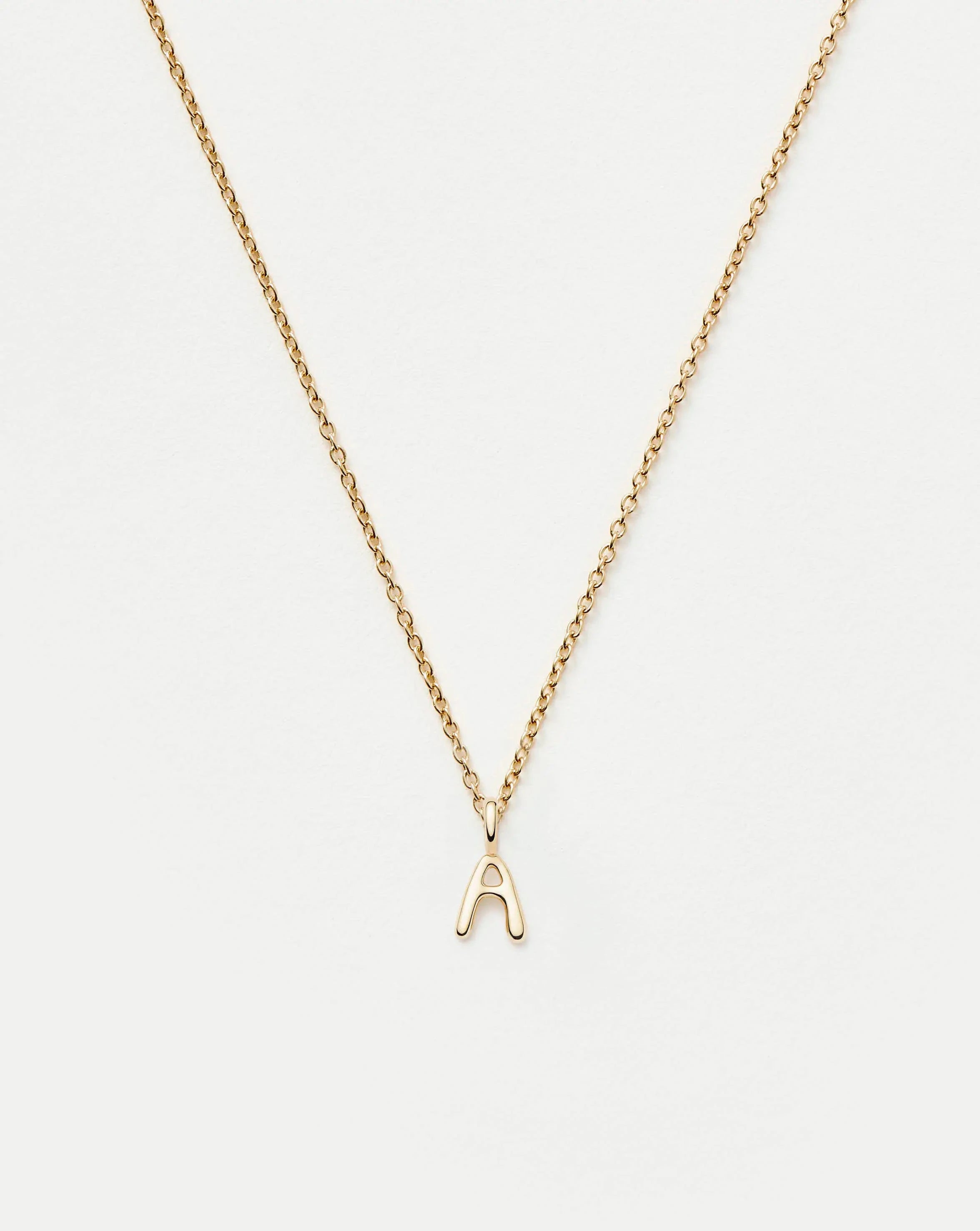 Fine Initial Mini Pendant Necklace - A | 14k Solid Gold Necklaces Missoma 