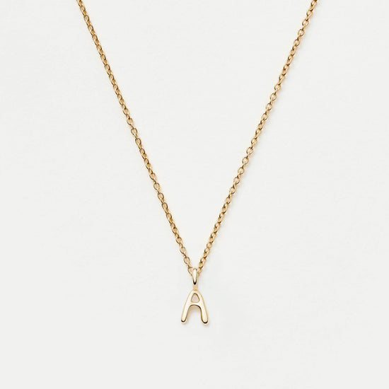 Fine Initial Mini Pendant Necklace - A | 14k Solid Gold Necklaces Missoma 
