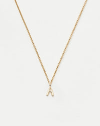 Fine Initial Mini Pendant Necklace - A | 14k Solid Gold Necklaces Missoma 