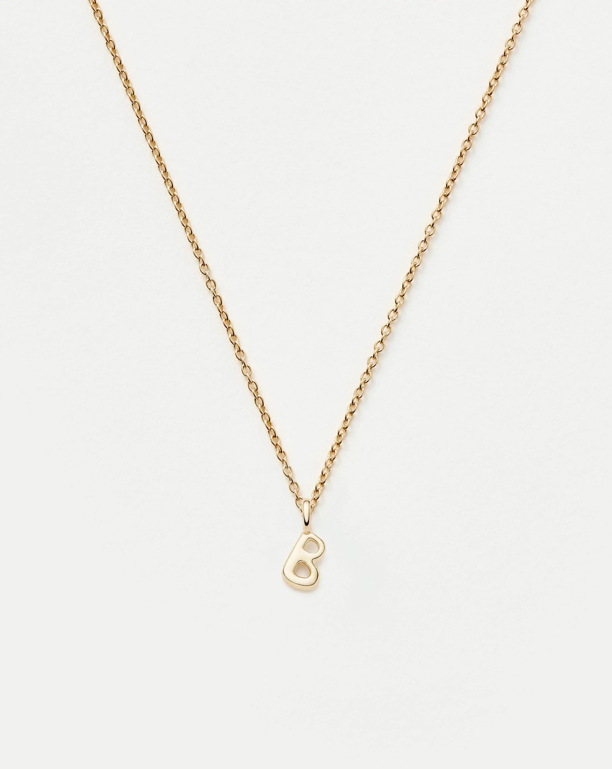 Fine Initial Mini Pendant Necklace - B | 14k Solid Gold Necklaces Missoma 