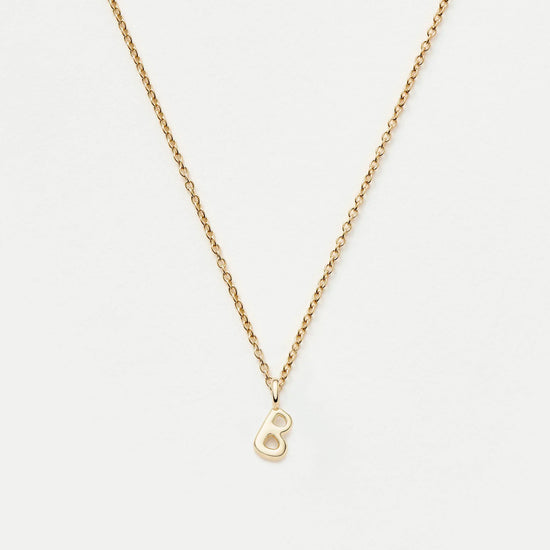 Fine Initial Mini Pendant Necklace - B | 14k Solid Gold Necklaces Missoma 