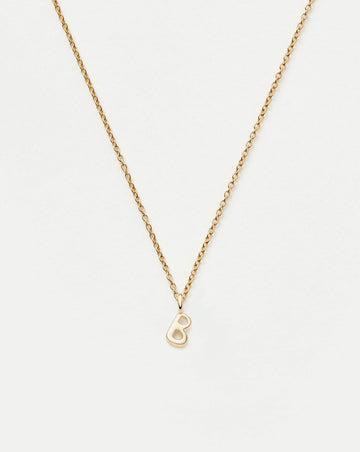 Fine Initial Mini Pendant Necklace - B | 14k Solid Gold Necklaces Missoma 