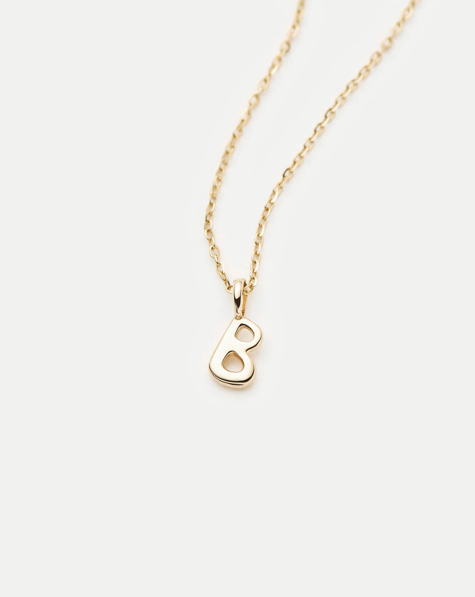 Fine Initial Mini Pendant Necklace - B | 14k Solid Gold Necklaces Missoma 