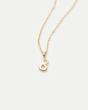 Fine Initial Mini Pendant Necklace - B | 14k Solid Gold Necklaces Missoma 