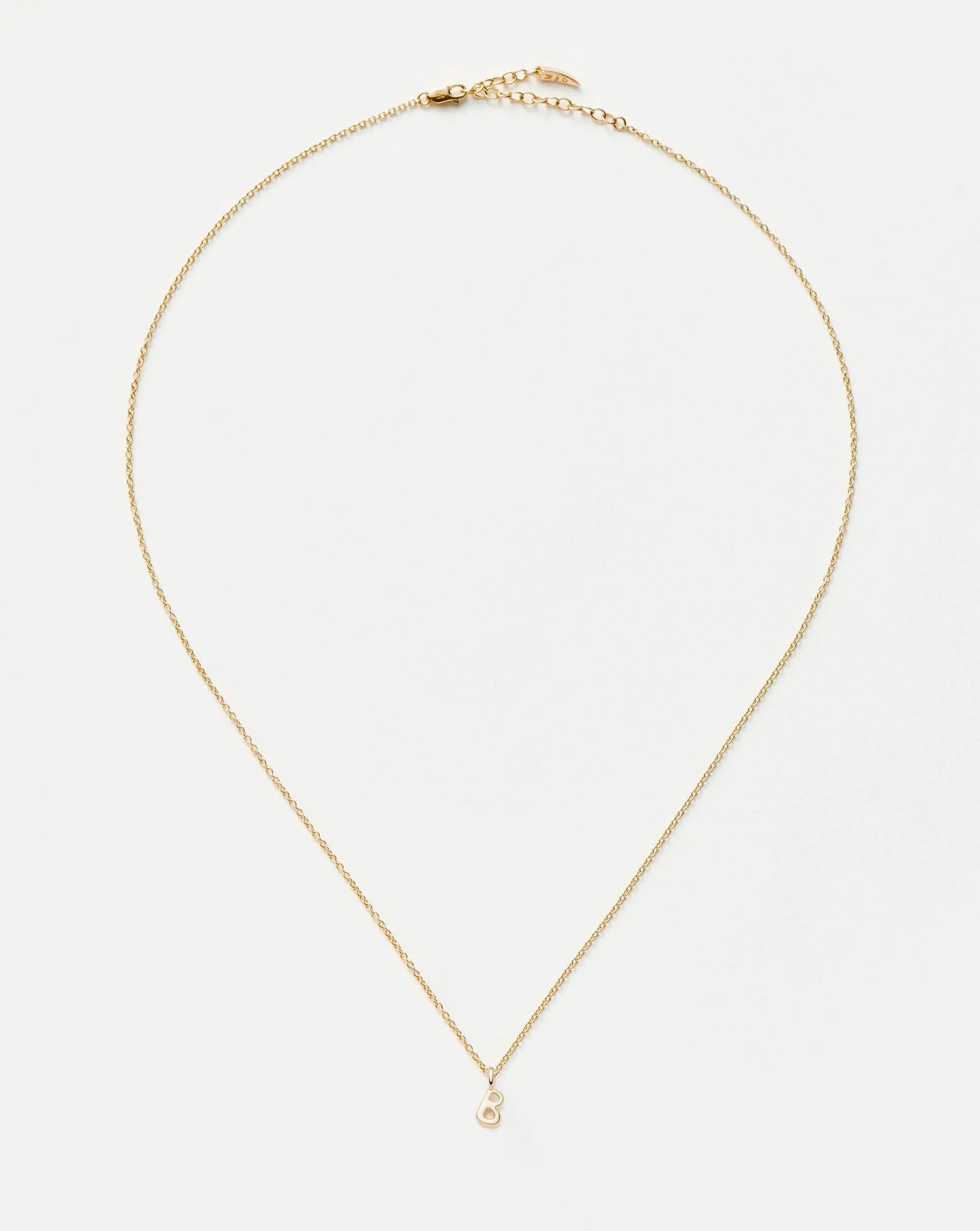 Fine Initial Mini Pendant Necklace - B | 14k Solid Gold Necklaces Missoma 