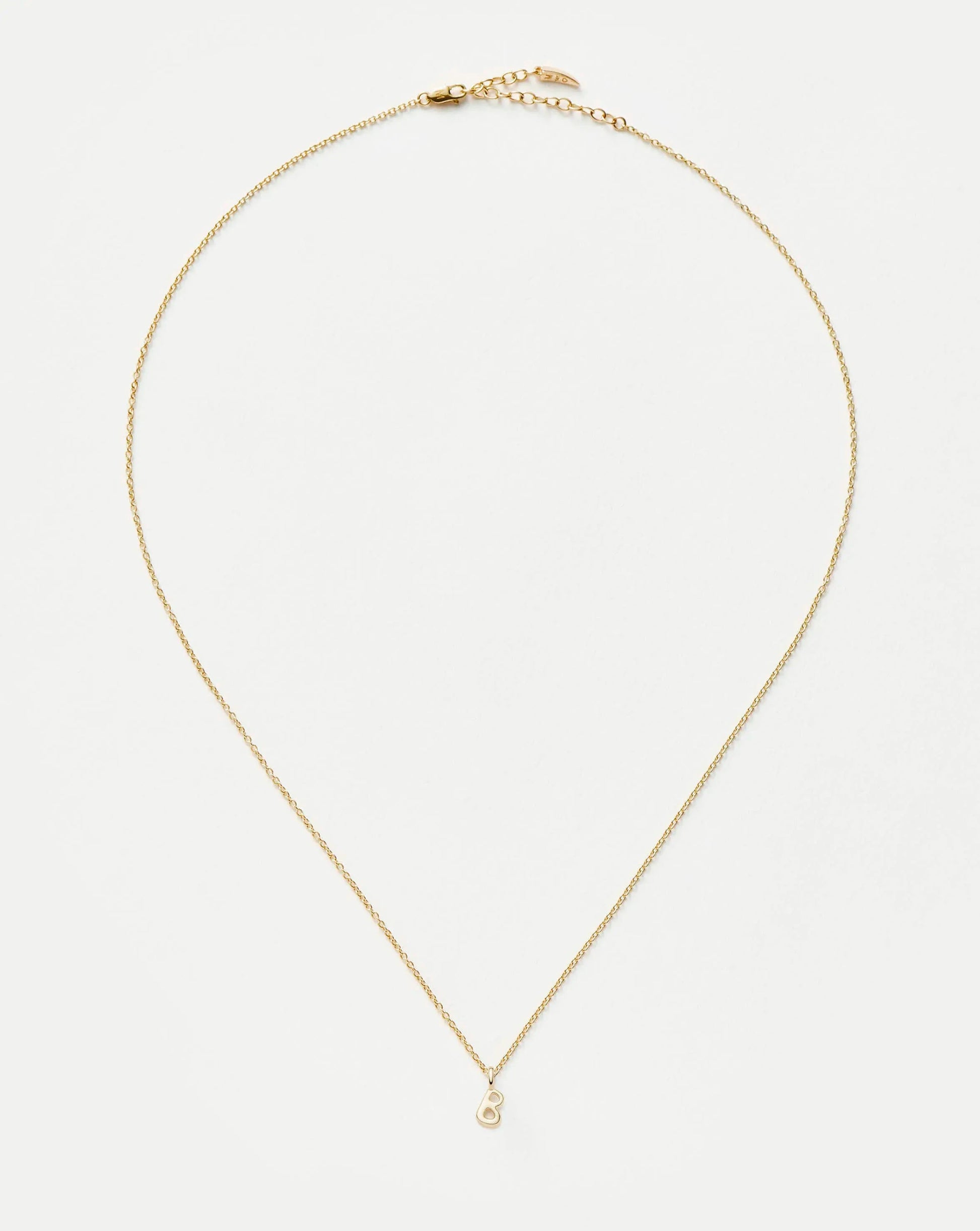Fine Initial Mini Pendant Necklace - B | 14k Solid Gold Necklaces Missoma 