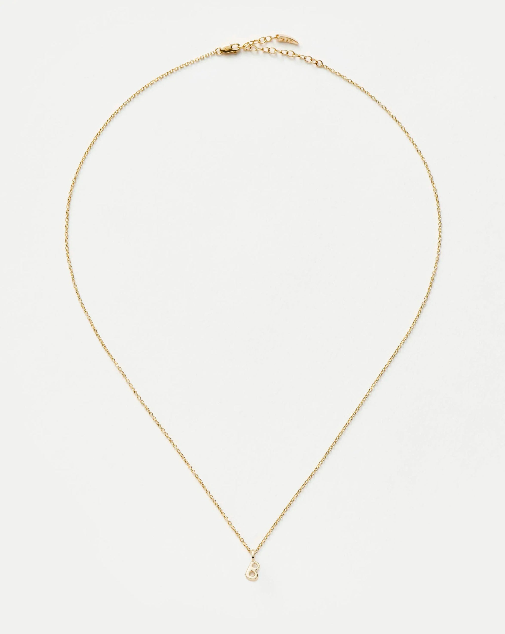 Fine Initial Mini Pendant Necklace - B | 14k Solid Gold Necklaces Missoma 