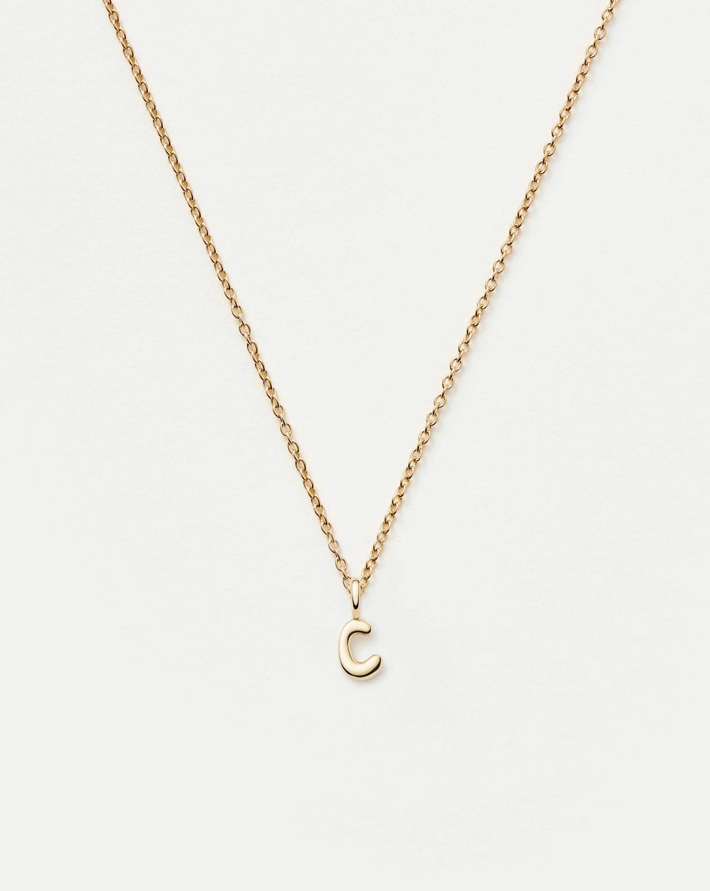 Fine Initial Mini Pendant Necklace - C | 14k Solid Gold Necklaces Missoma 