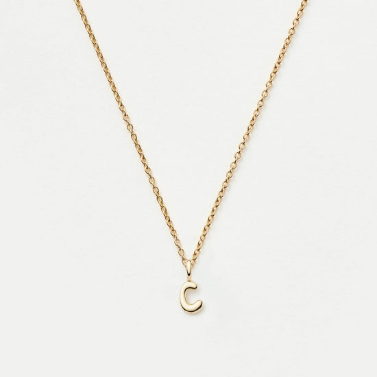 Fine Initial Mini Pendant Necklace - C | 14k Solid Gold Necklaces Missoma 