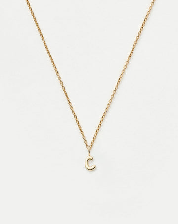 Fine Initial Mini Pendant Necklace - C | 14k Solid Gold Necklaces Missoma 