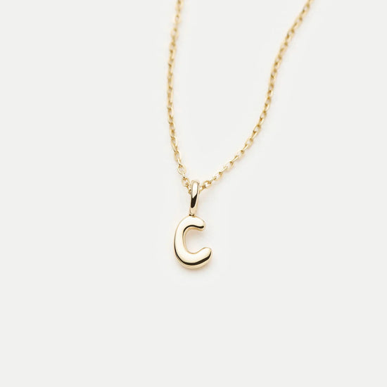 Fine Initial Mini Pendant Necklace - C | 14k Solid Gold Necklaces Missoma 