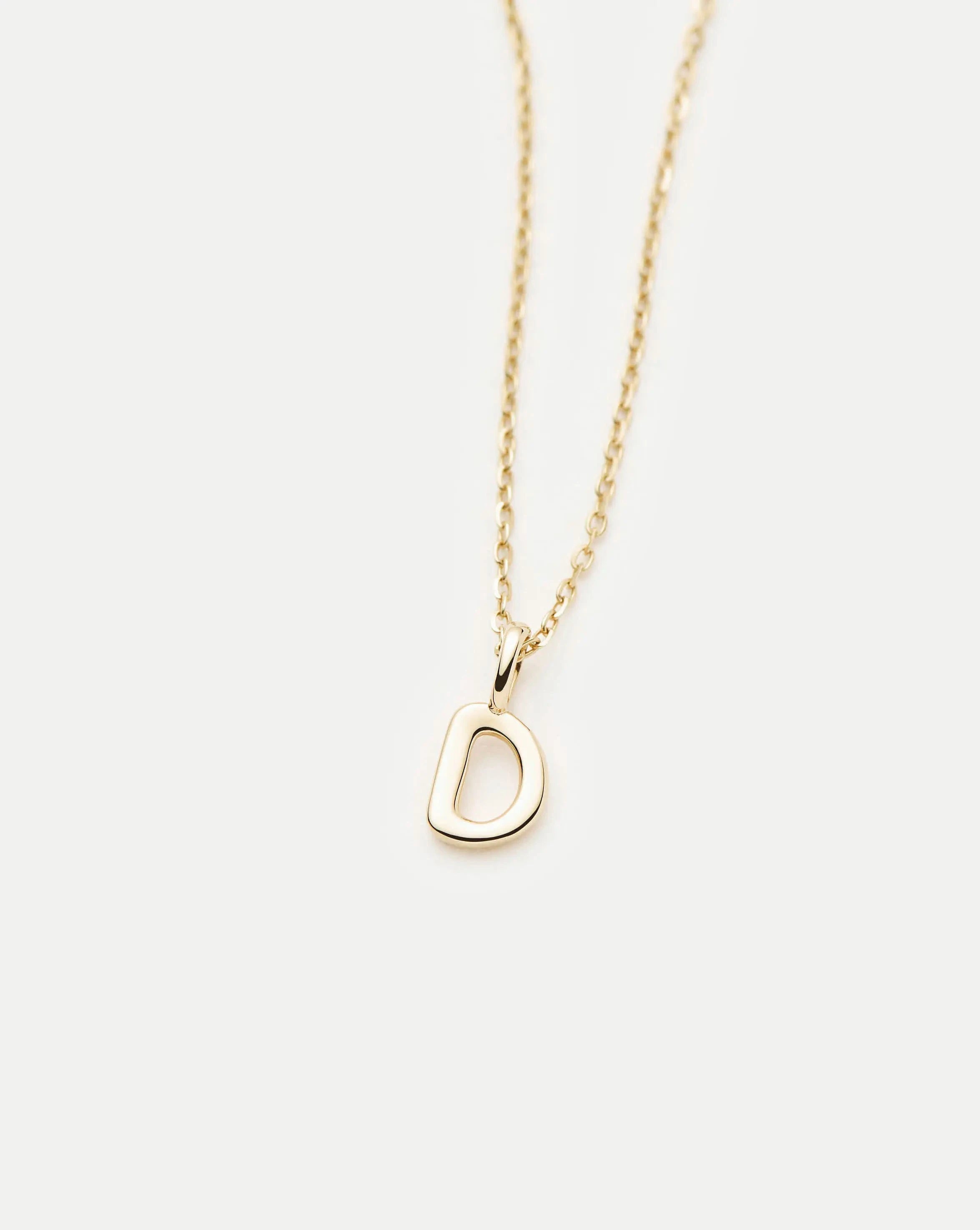 Fine Initial Mini Pendant Necklace - D | 14k Solid Gold Necklaces Missoma 
