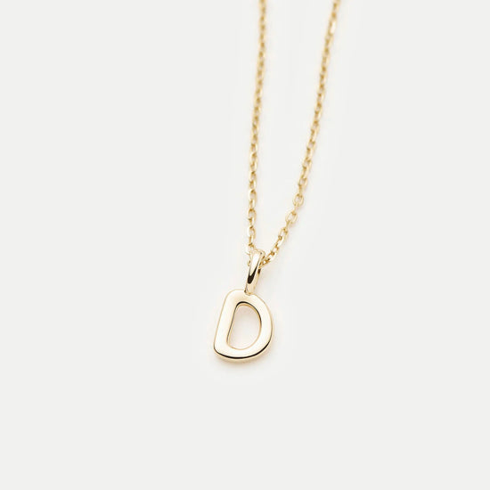 Fine Initial Mini Pendant Necklace - D | 14k Solid Gold Necklaces Missoma 