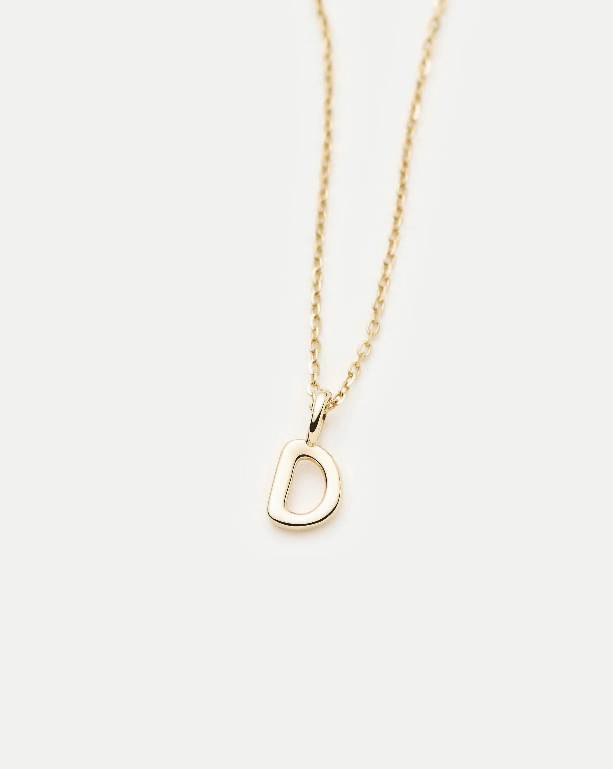 Fine Initial Mini Pendant Necklace - D | 14k Solid Gold Necklaces Missoma 