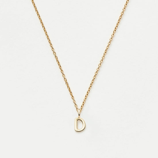 Fine Initial Mini Pendant Necklace - D | 14k Solid Gold Necklaces Missoma 