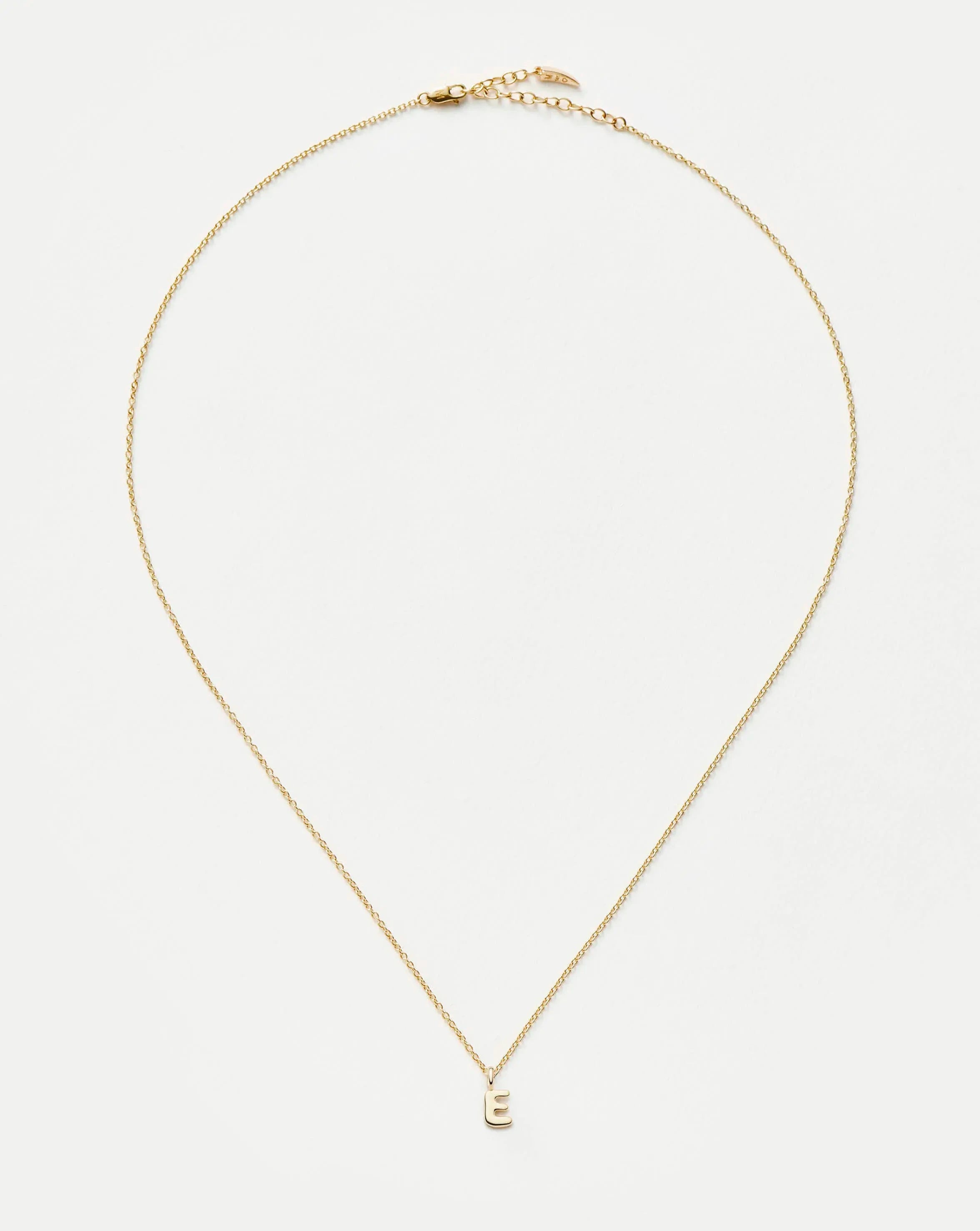 Fine Initial Mini Pendant Necklace - E | 14k Solid Gold Necklaces Missoma 