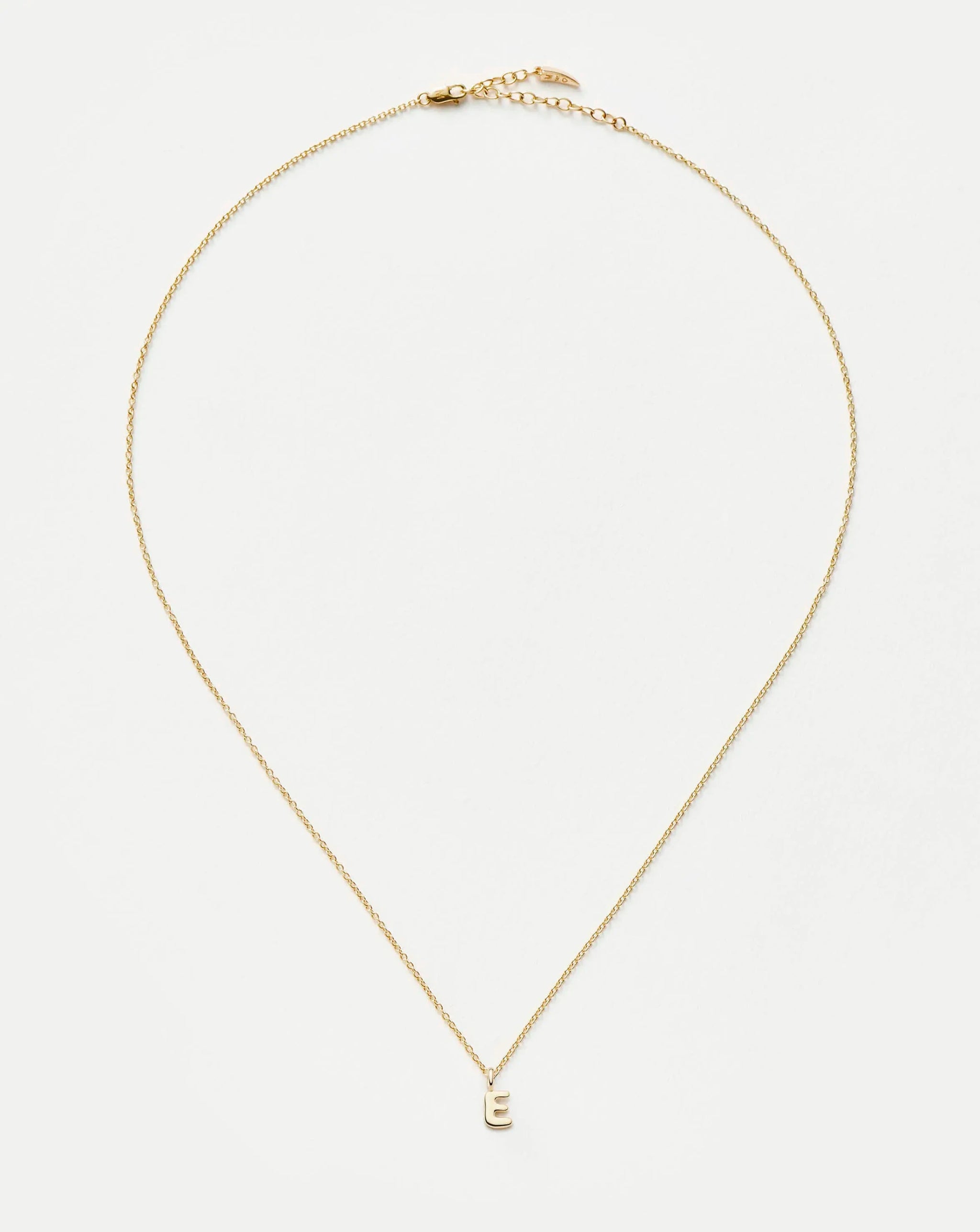 Fine Initial Mini Pendant Necklace - E | 14k Solid Gold Necklaces Missoma 
