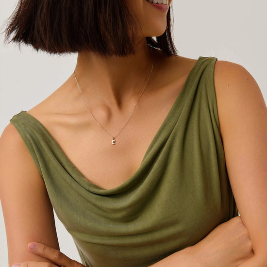 Fine Initial Mini Pendant Necklace - E | 14k Solid Gold Necklaces Missoma 