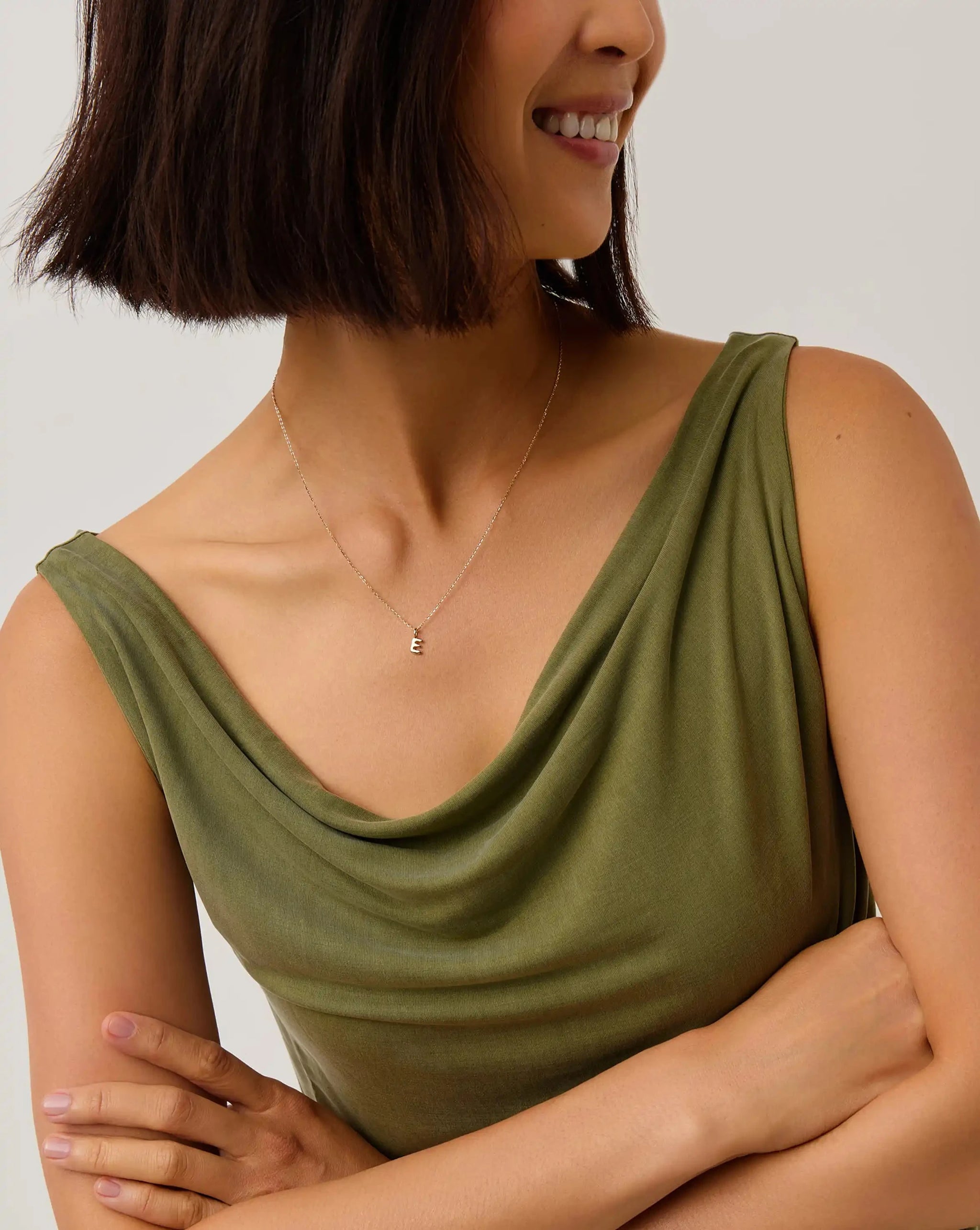 Fine Initial Mini Pendant Necklace - E | 14k Solid Gold Necklaces Missoma 