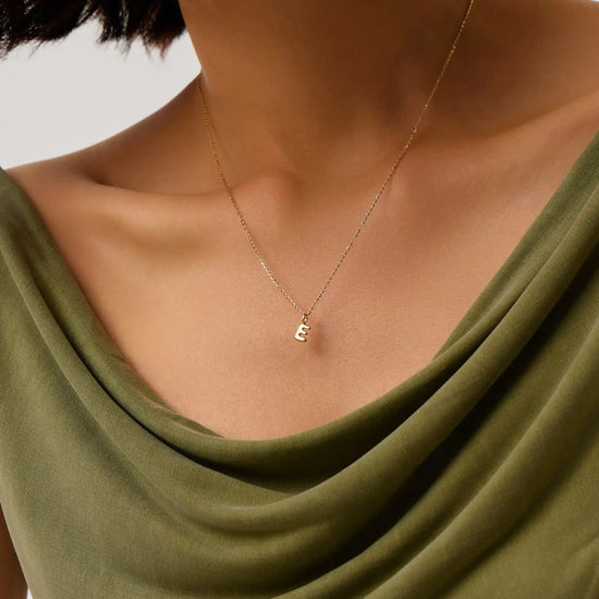 Fine Initial Mini Pendant Necklace - E | 14k Solid Gold Necklaces Missoma 