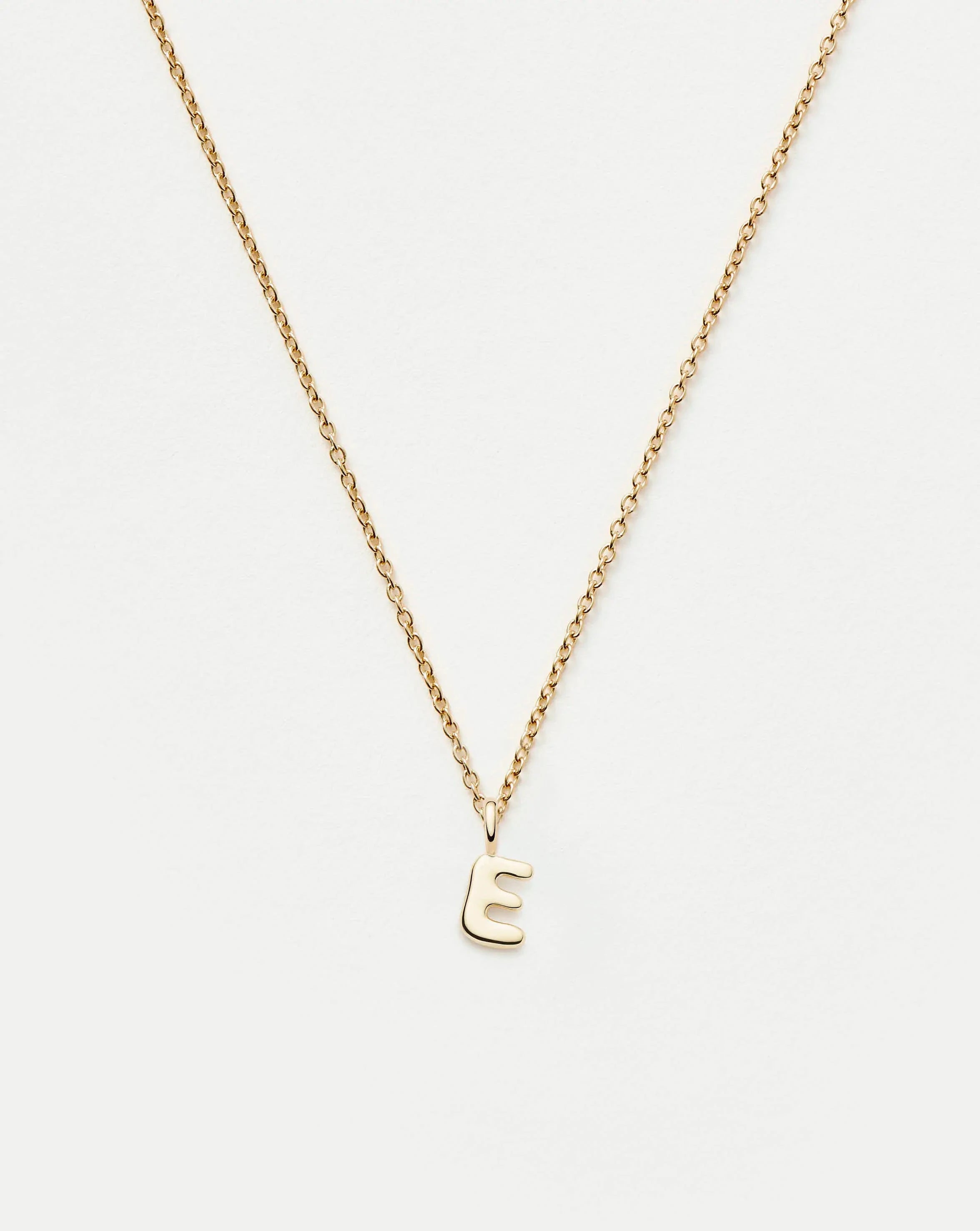 Fine Initial Mini Pendant Necklace - E | 14k Solid Gold Necklaces Missoma 