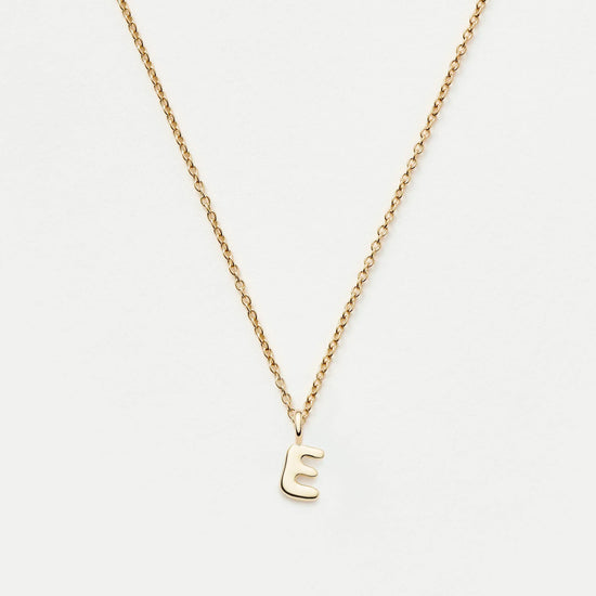 Fine Initial Mini Pendant Necklace - E | 14k Solid Gold Necklaces Missoma 