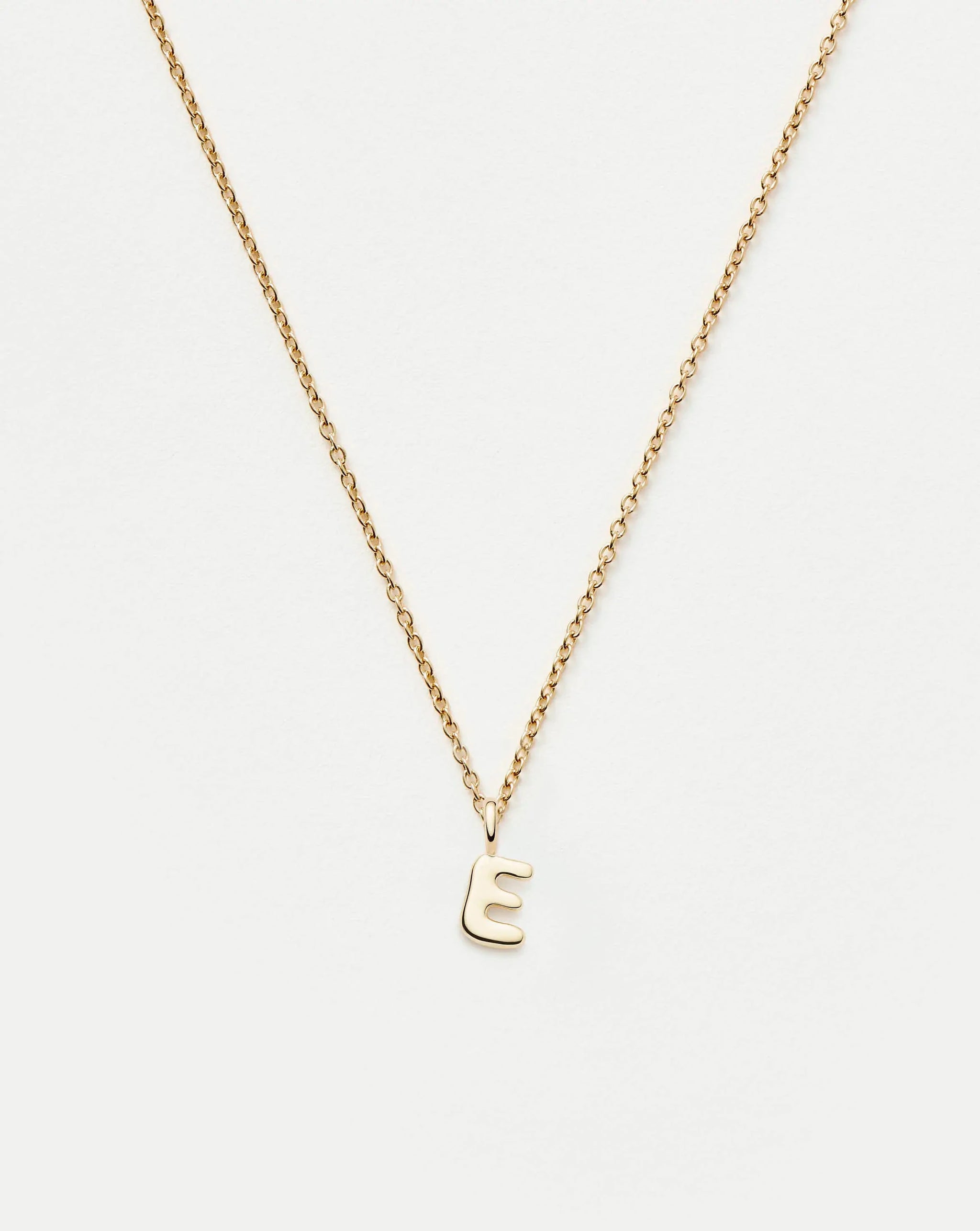 Fine Initial Mini Pendant Necklace - E | 14k Solid Gold Necklaces Missoma 