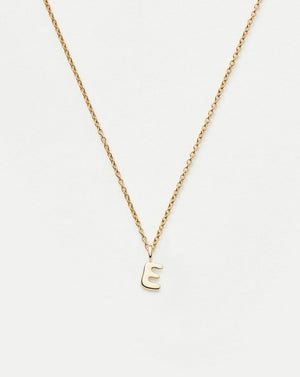 Fine Initial Mini Pendant Necklace - E | 14k Solid Gold Necklaces Missoma 