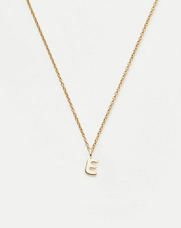 Fine Initial Mini Pendant Necklace - E | 14k Solid Gold Necklaces Missoma 