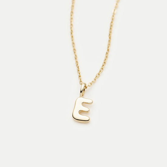 Fine Initial Mini Pendant Necklace - E | 14k Solid Gold Necklaces Missoma 