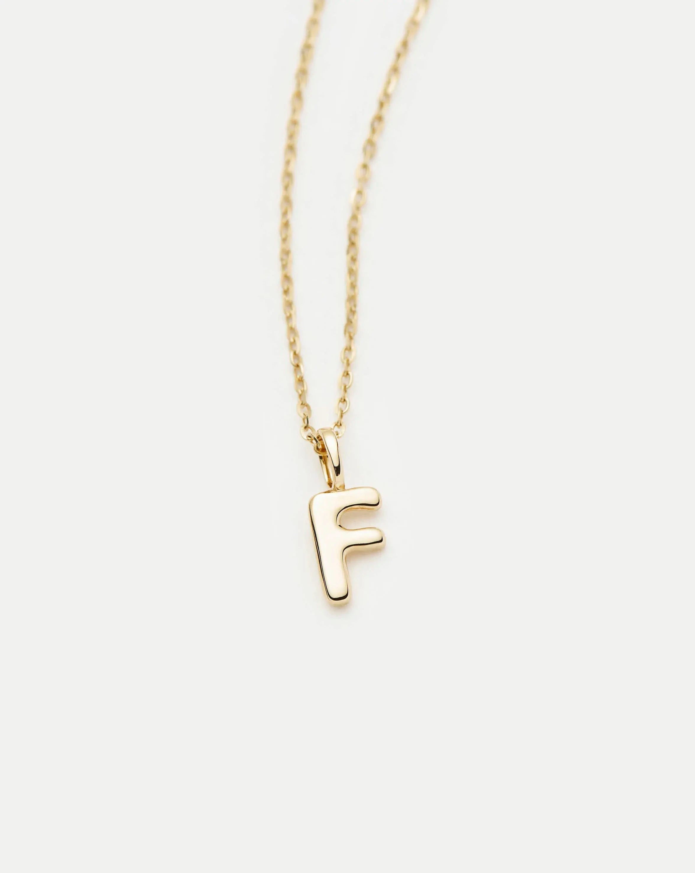 Fine Initial Mini Pendant Necklace - F | 14k Solid Gold Necklaces Missoma 