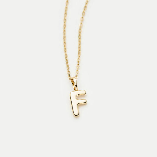 Fine Initial Mini Pendant Necklace - F | 14k Solid Gold Necklaces Missoma 