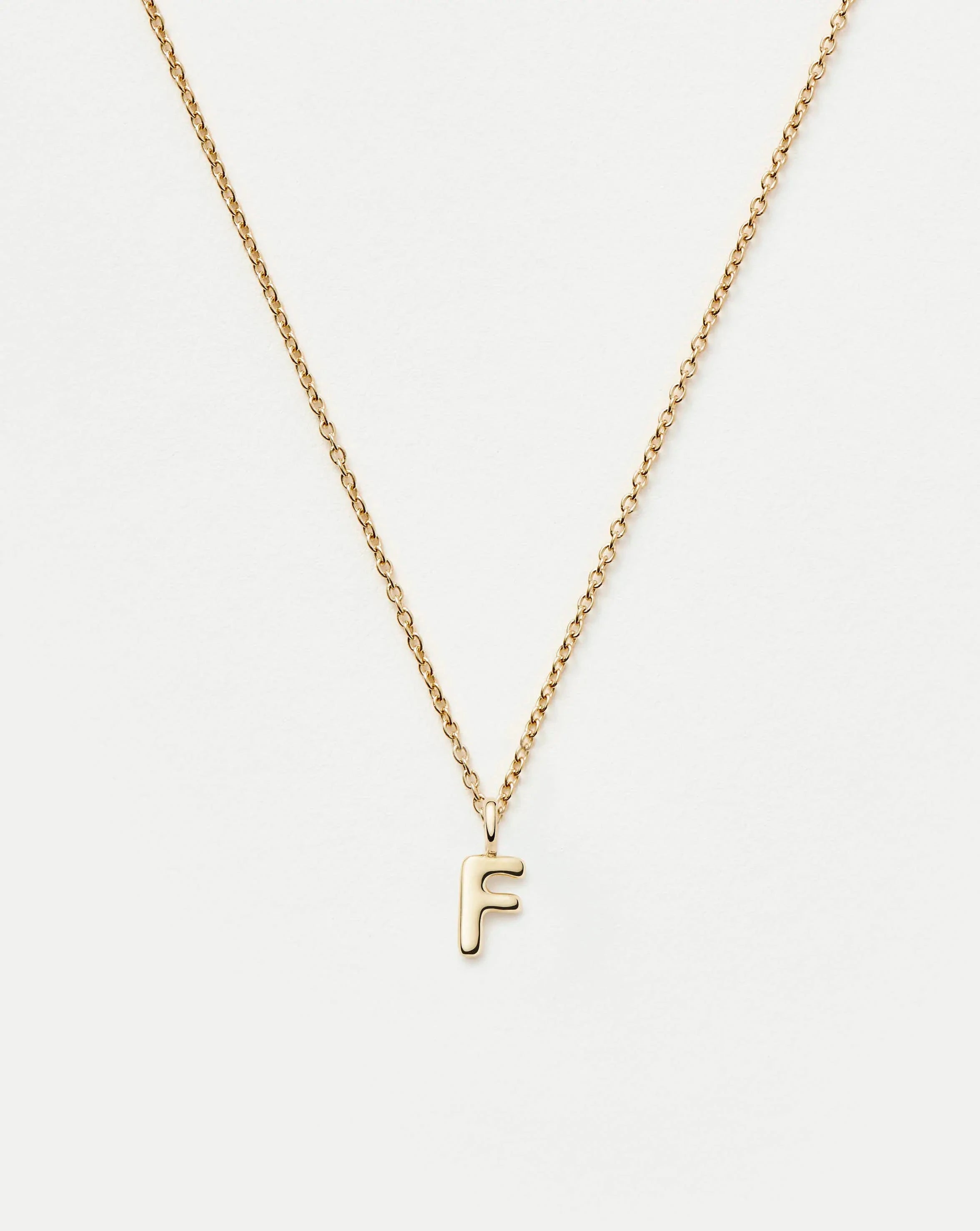 Fine Initial Mini Pendant Necklace - F | 14k Solid Gold Necklaces Missoma 