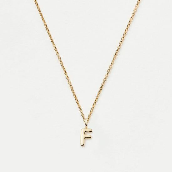 Fine Initial Mini Pendant Necklace - F | 14k Solid Gold Necklaces Missoma 