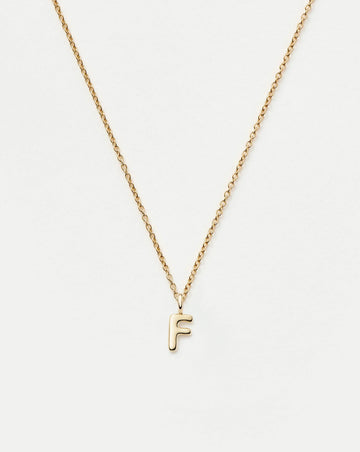 Fine Initial Mini Pendant Necklace - F | 14k Solid Gold Necklaces Missoma 