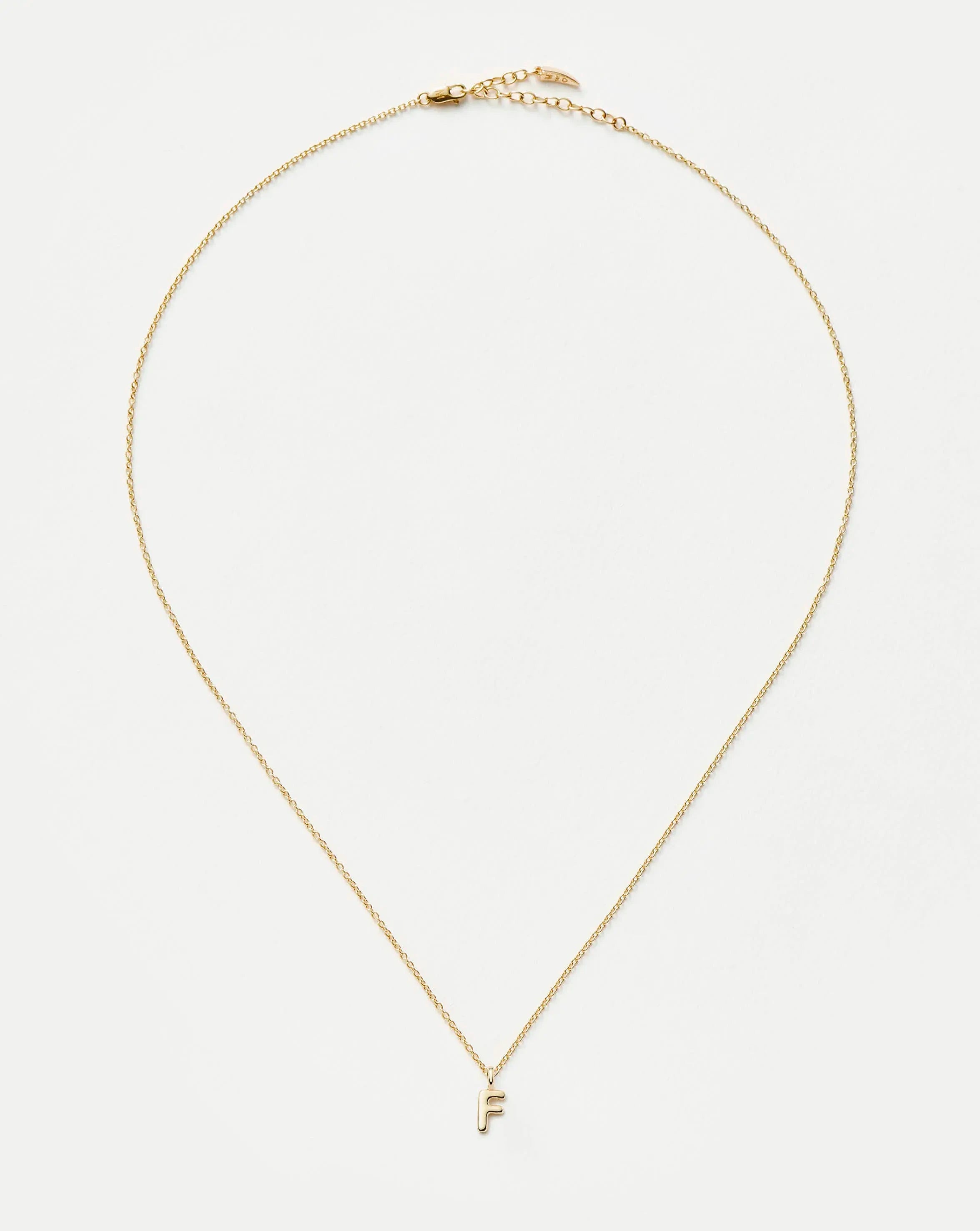 Fine Initial Mini Pendant Necklace - F | 14k Solid Gold Necklaces Missoma 