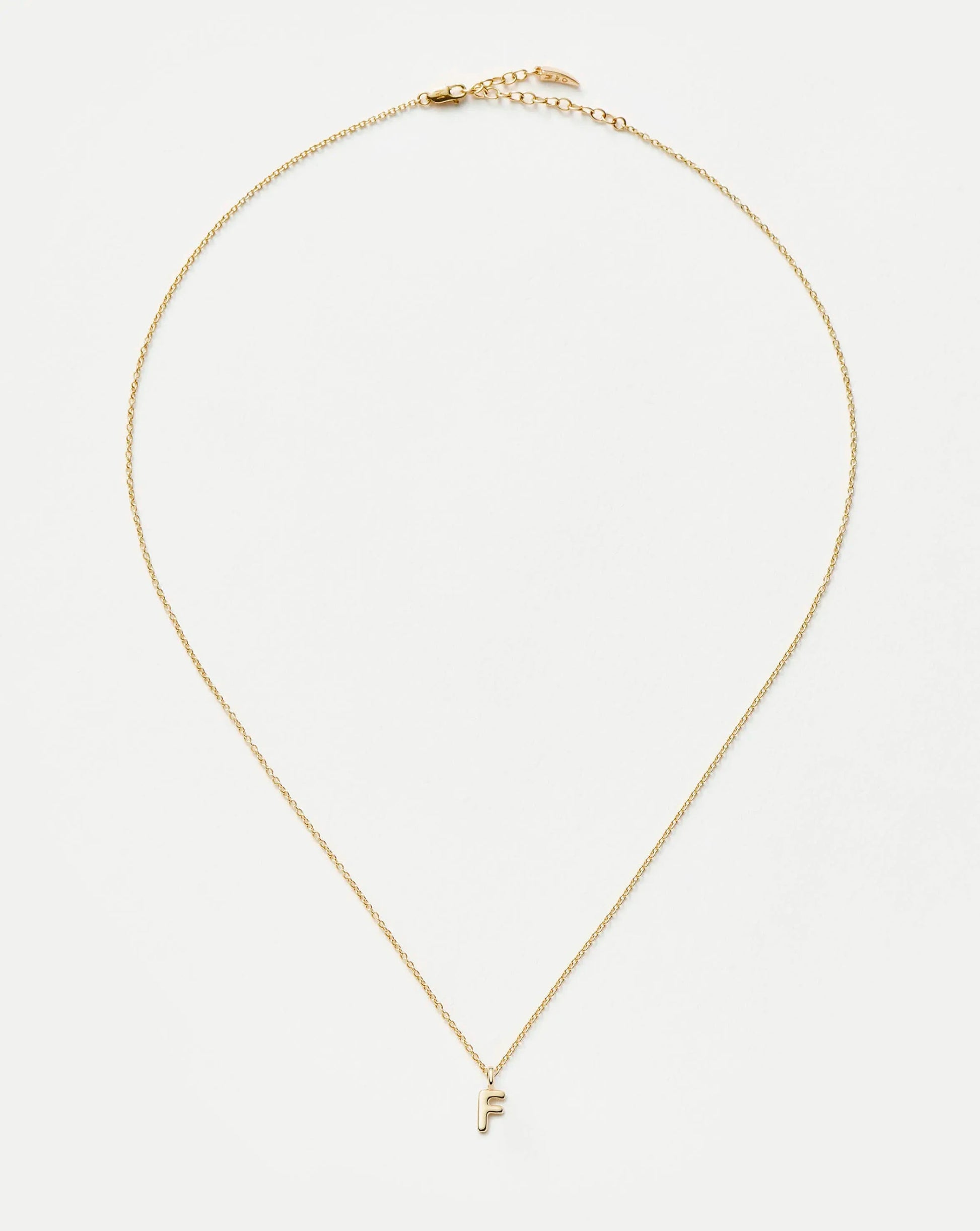 Fine Initial Mini Pendant Necklace - F | 14k Solid Gold Necklaces Missoma 